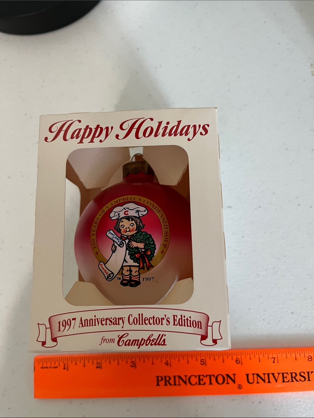 1997 Anniversary Red Holiday Ornament - Happy Holidays